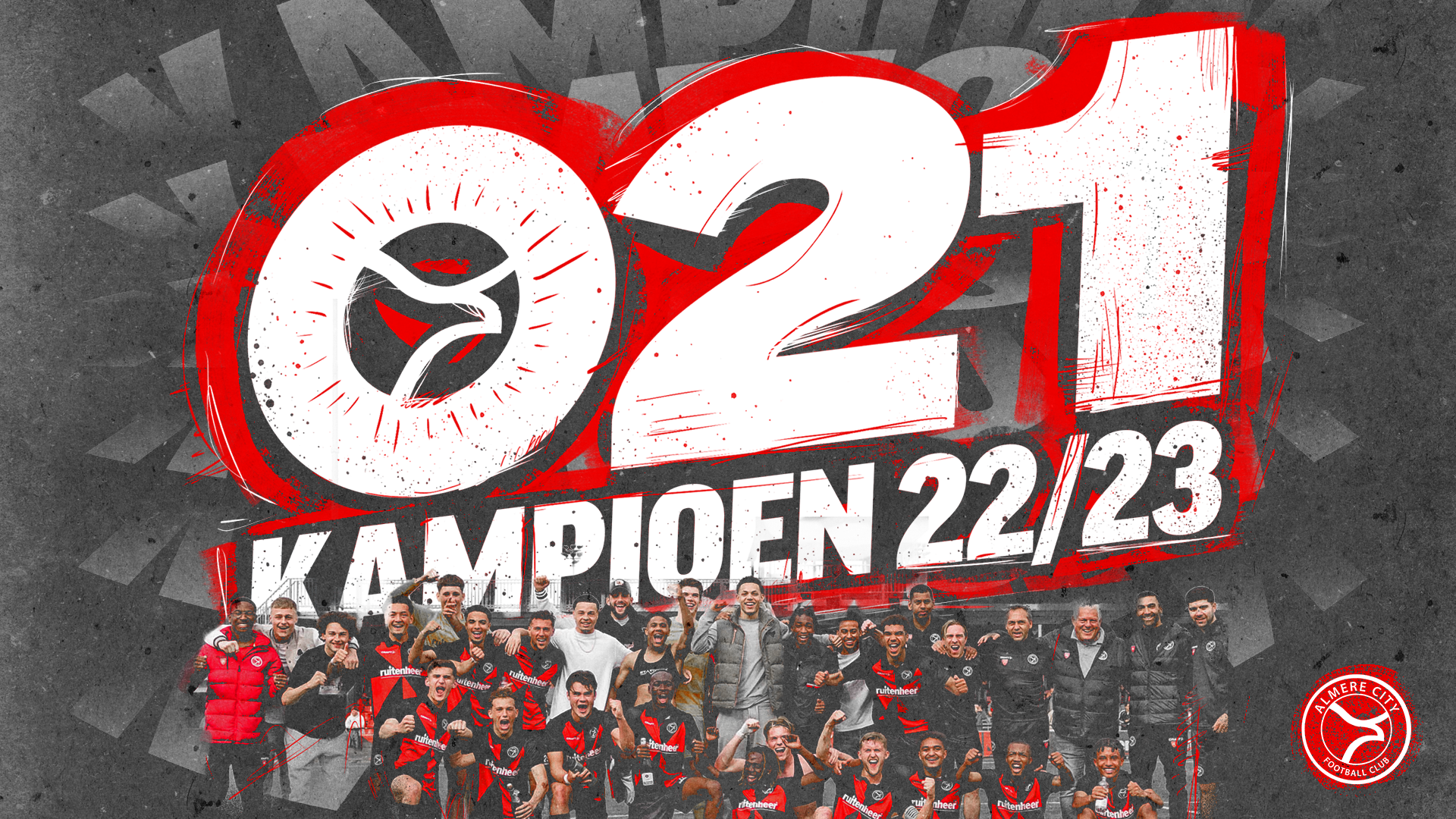 Ruitenheer Almere City FC O21 prolongeert Eredivisie kampioenschap; promoveert